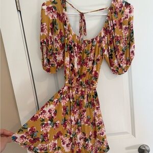 Matix Clothing Company Yellow Ruffled Tiered Jumpsuit